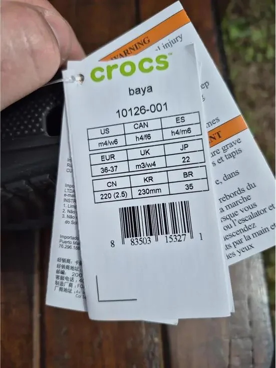 Crocs Baya Clog Black Unisex Womens Size 6 Shoes Slip On Mens Sz 4 New 10126-001 - Picture 6 of 6